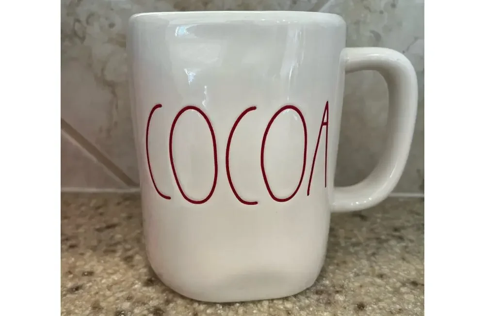 Rae Dunn White Mug witn Red COCOA Festive, Holiday, Collectors
